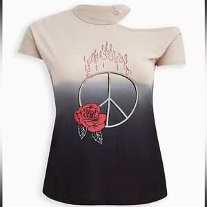 Love Sick by torrid Ombré Peace Single Cold Shoulder Graphic Tee M/L/10